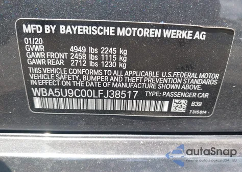 2020 BMW 3 Series M340I xDrive из США, поврежденный, VIN WBA5U9C00LFJ38517